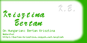 krisztina bertan business card